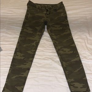 Camo print jeans
